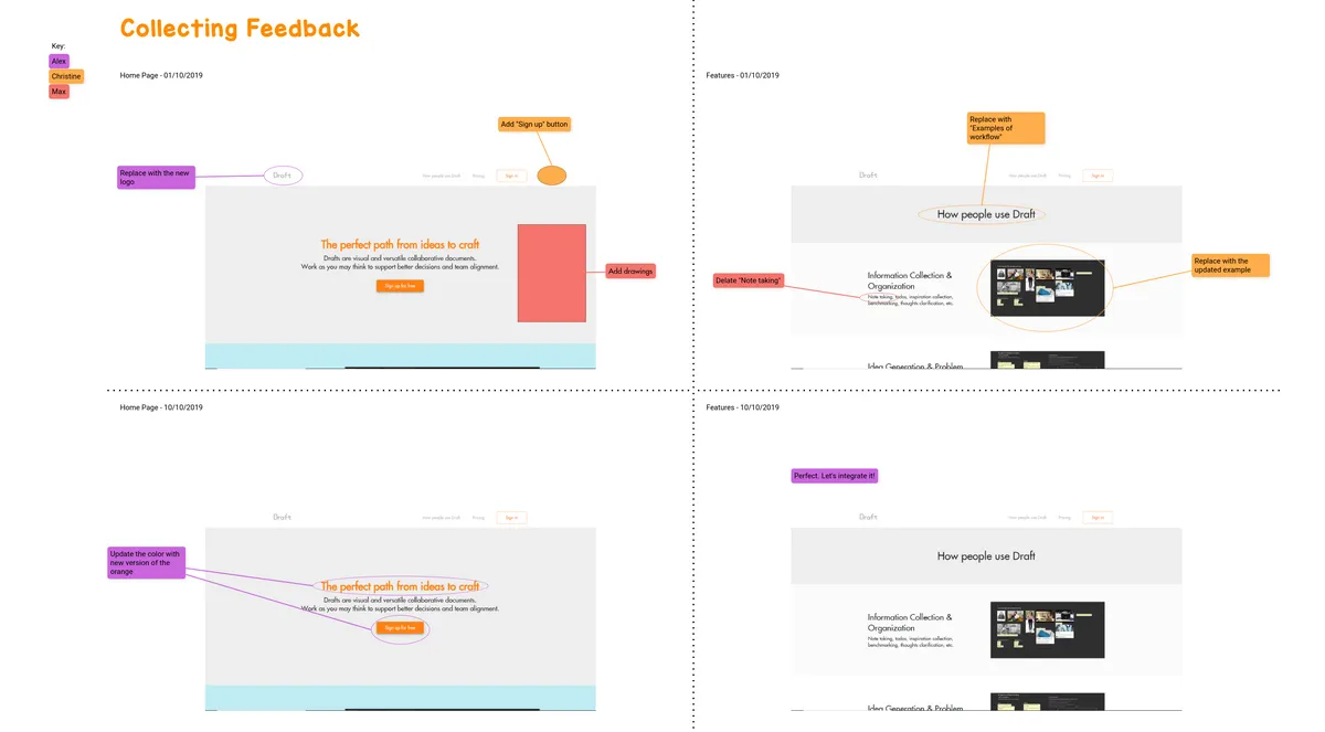 Collecting Feedback example