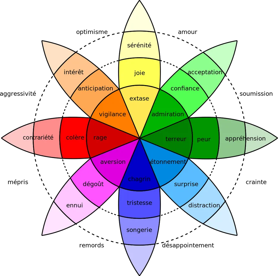 Roue des émotions de Robert Plutchik.